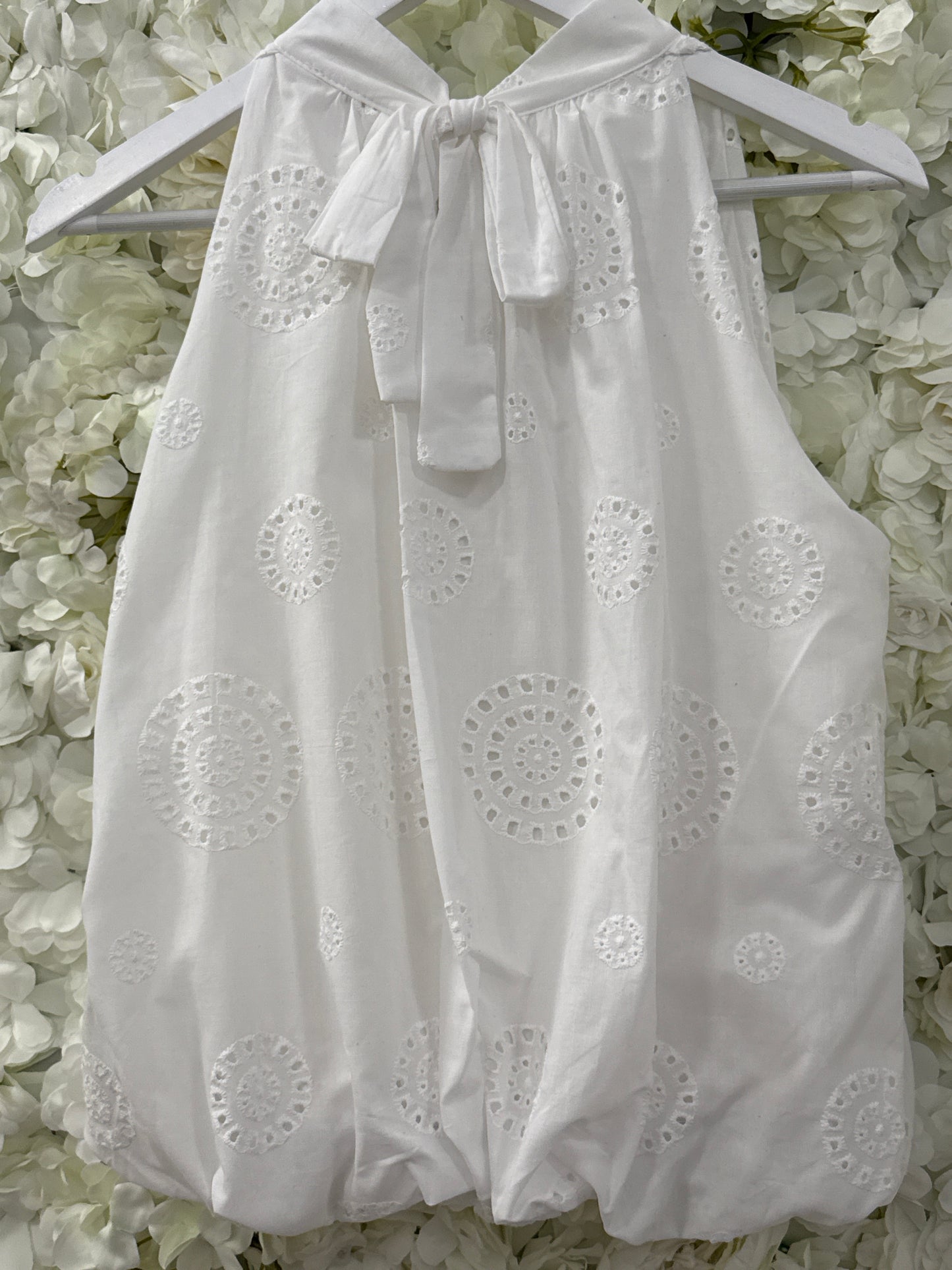 Gorgeous white cotton bubble hem top, Amira