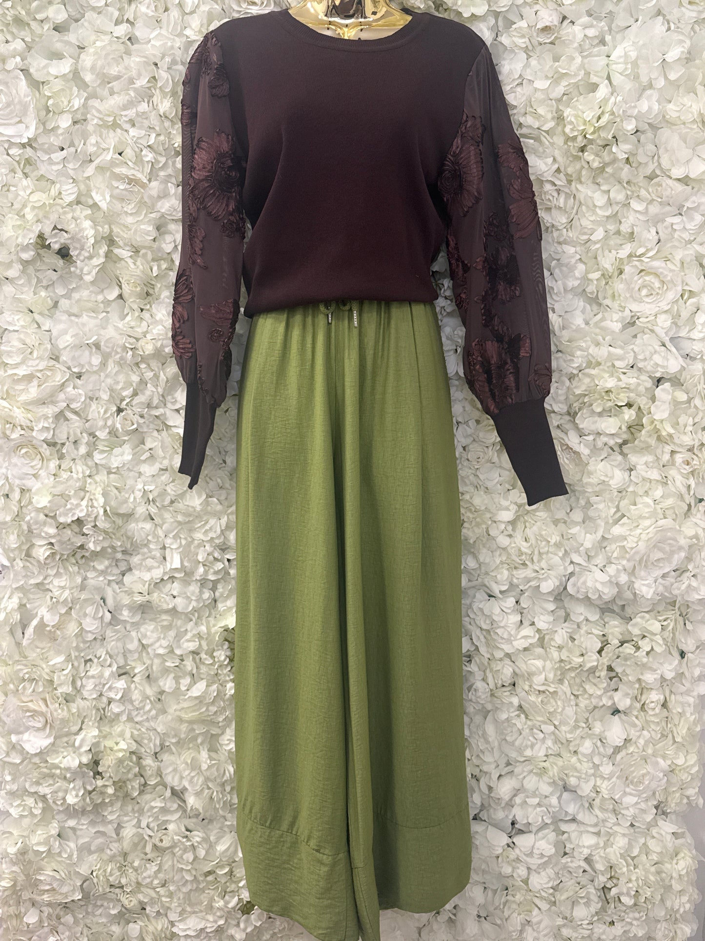 Stunning wide leg trousers, Francesca pistachio