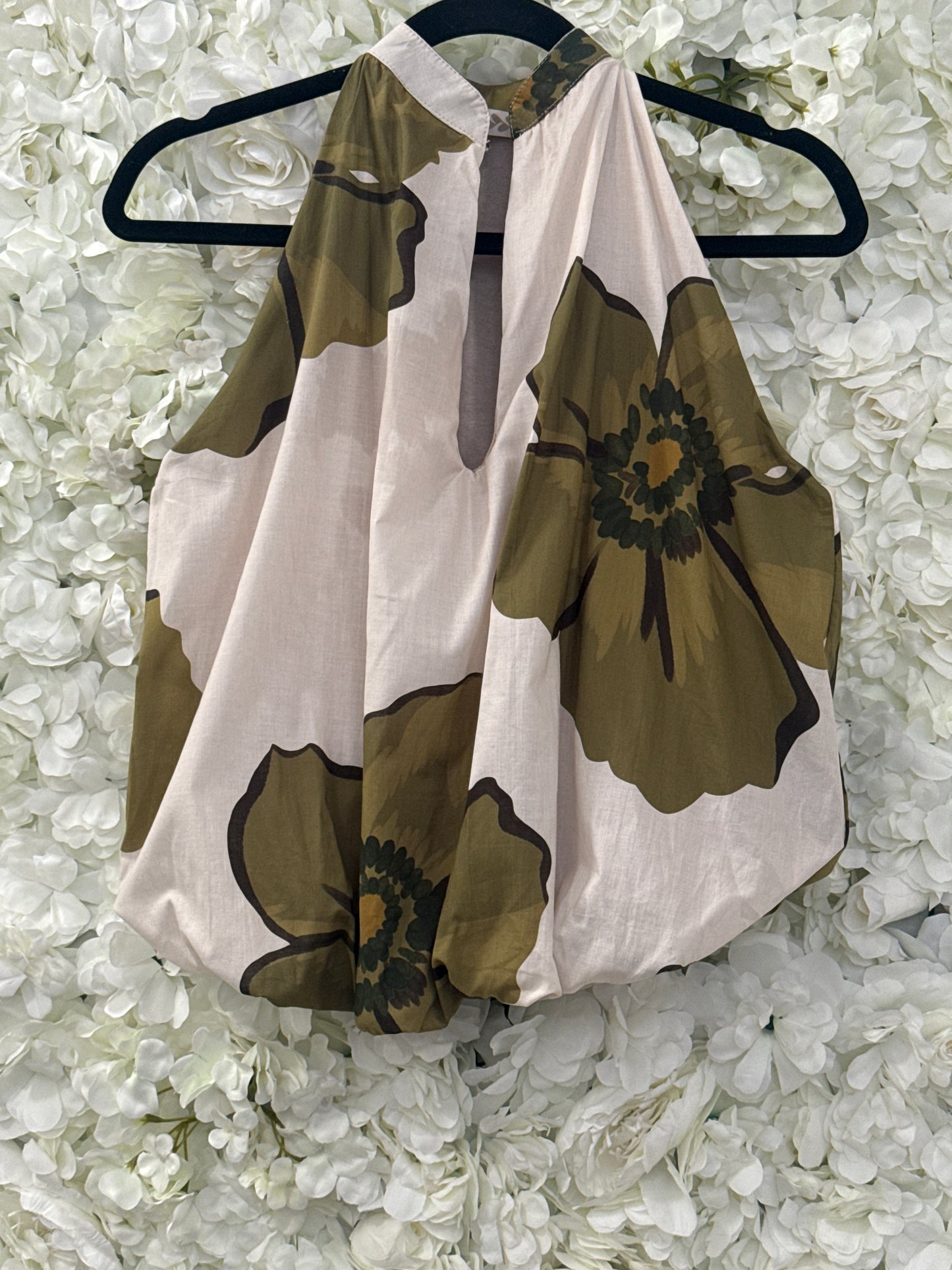 Stunning cotton bubble hem top, Inca green