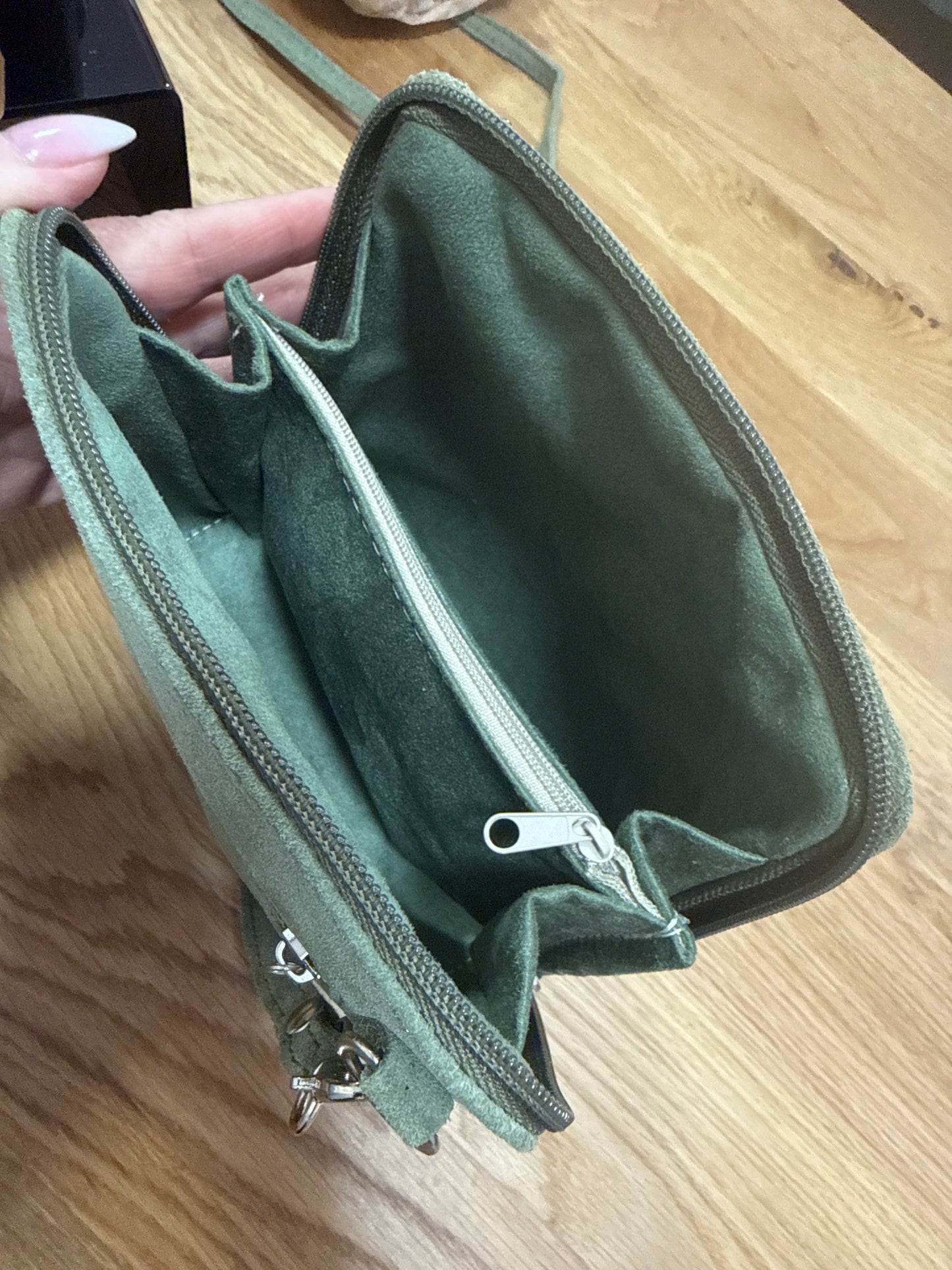 Genuine suede bag