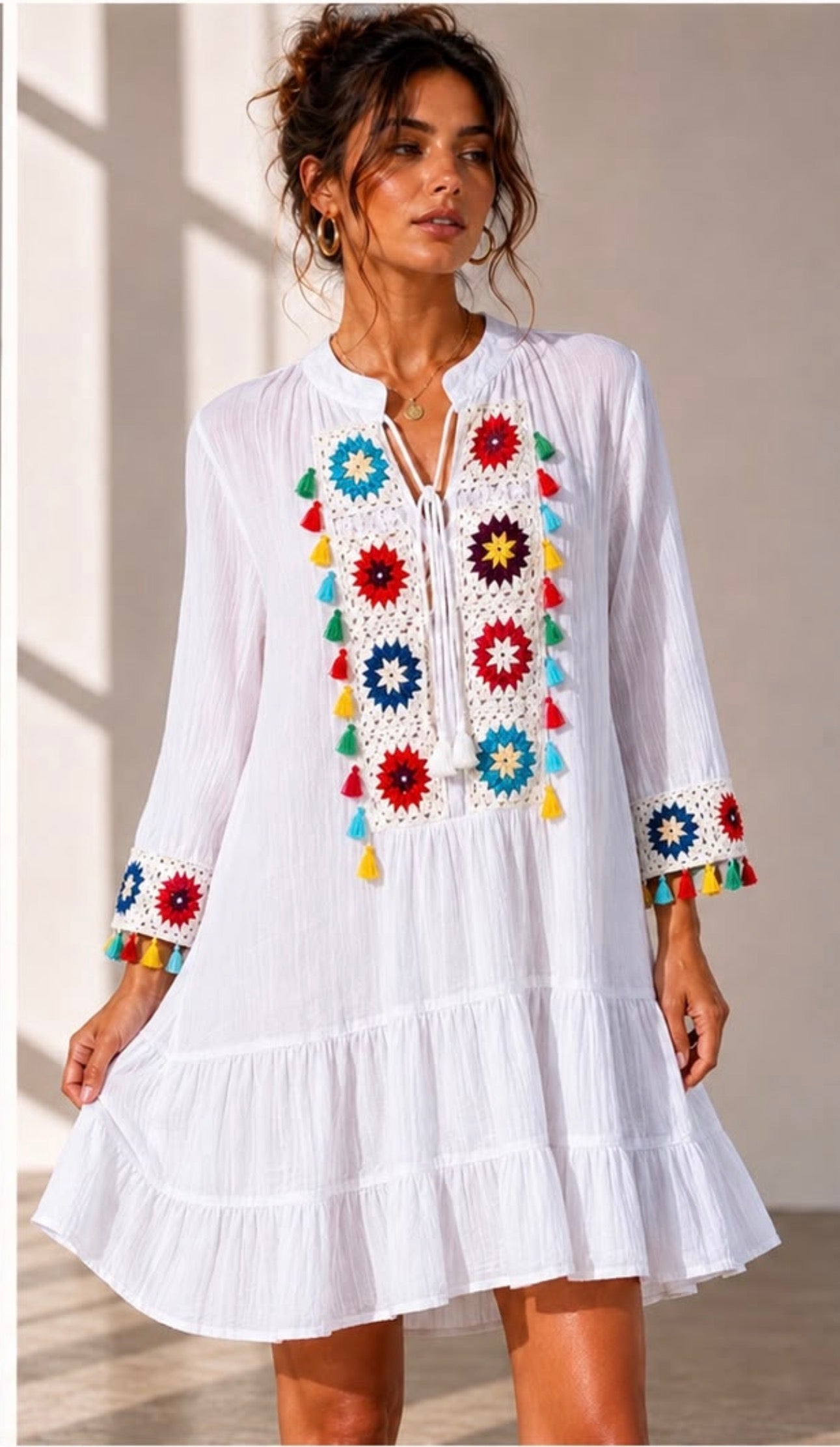 Stunning crochet detail dress, Patsy