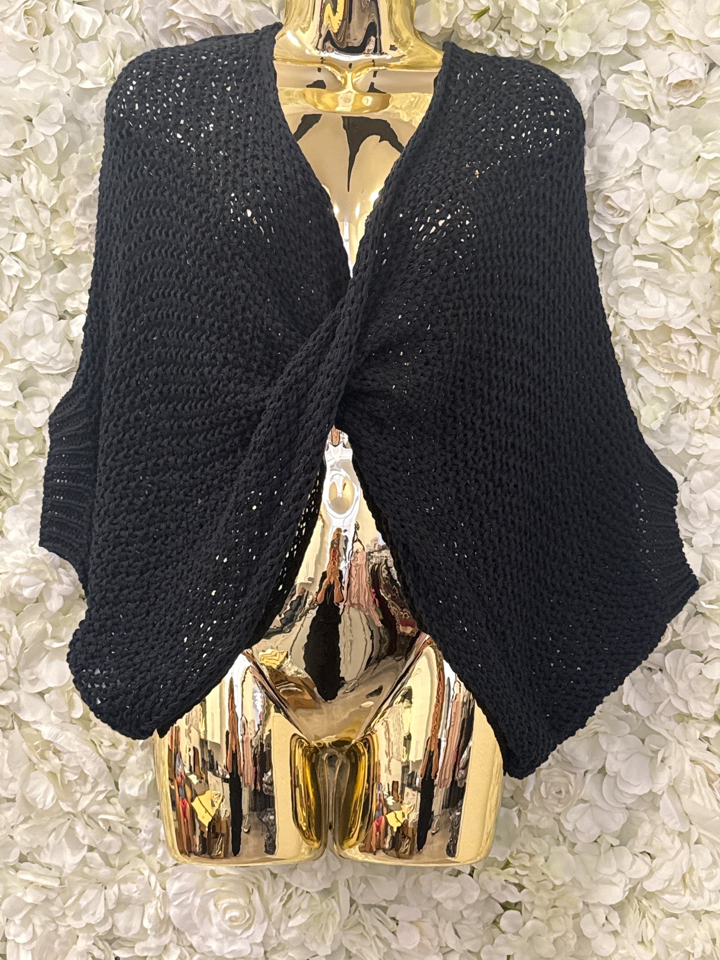 Front knot jumper, Eve black