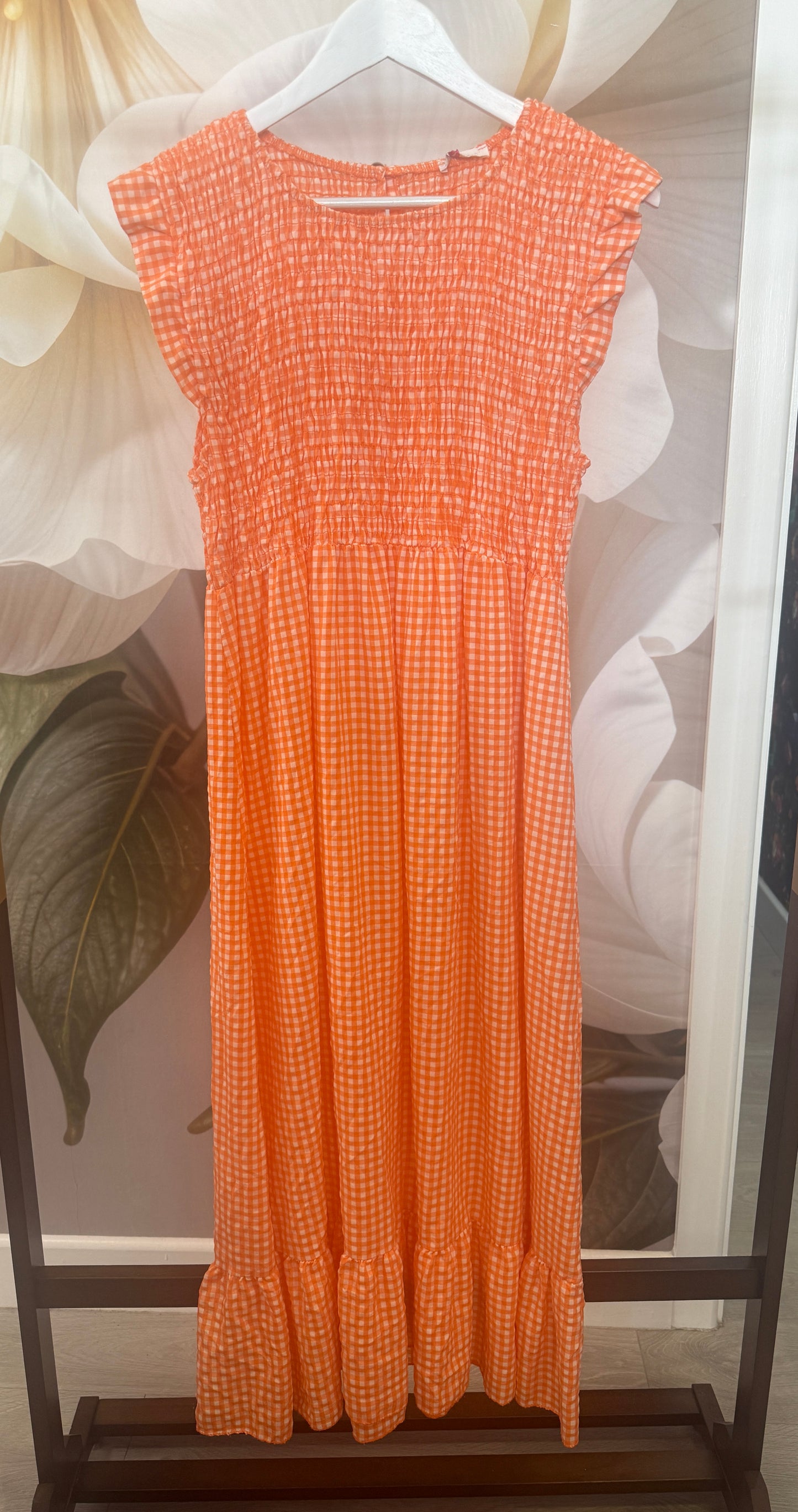 Lovely gingham ditsy dress, Billy orange