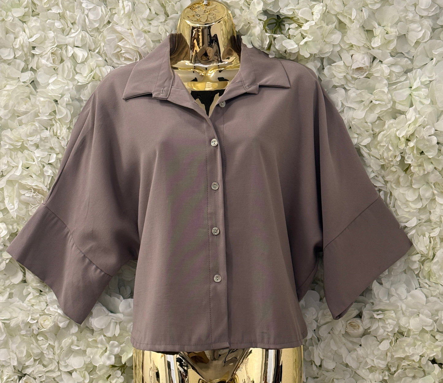 Lovely shirt slight oversized, Jan mocha