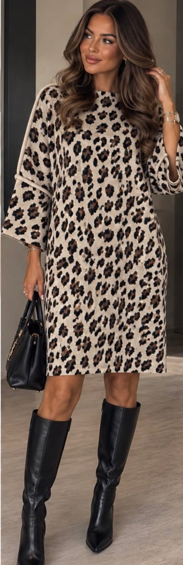 Stunning leopard print tunic/dress, Jessy