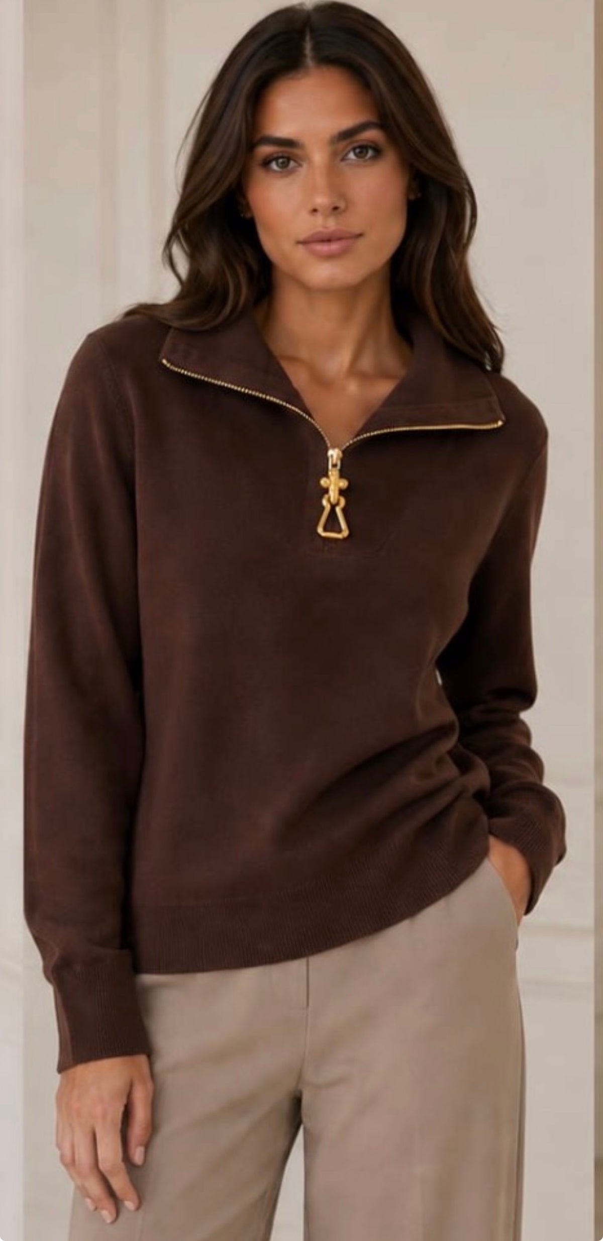 Gorgeous jumper with oversized zip embellishment, Missy