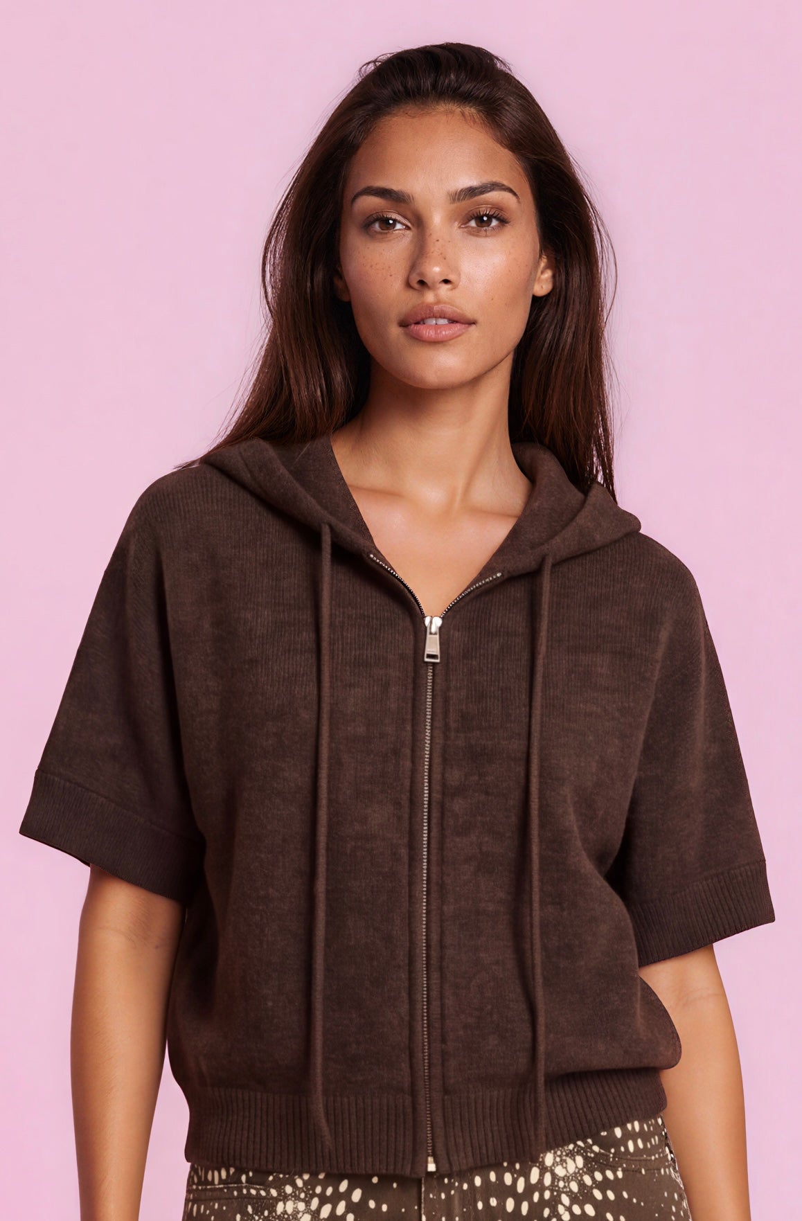 Malissa J collection beautiful choc knit hoodie, Raven