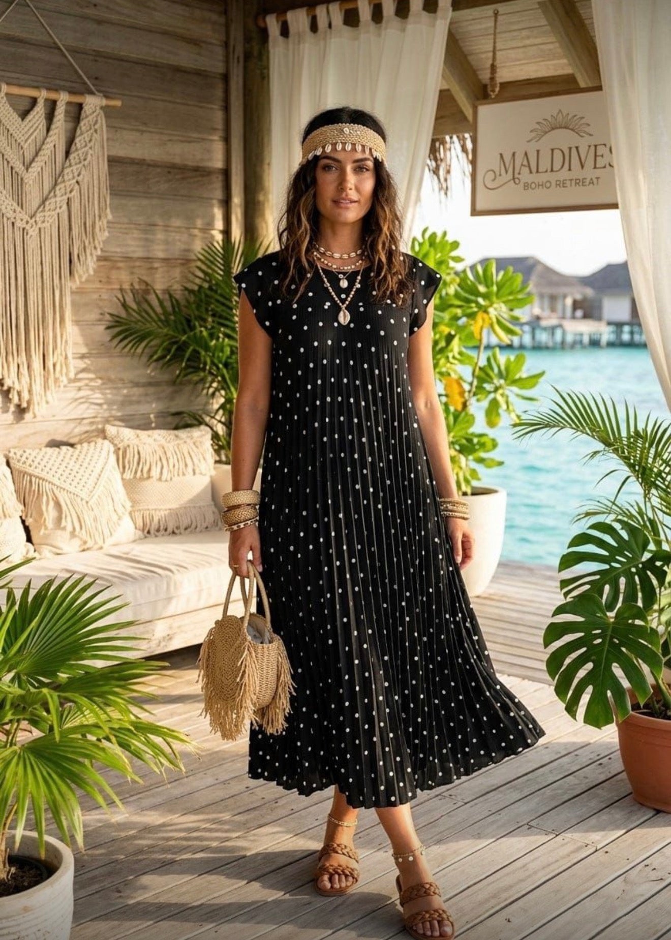 Pleated maxi dress Skye
