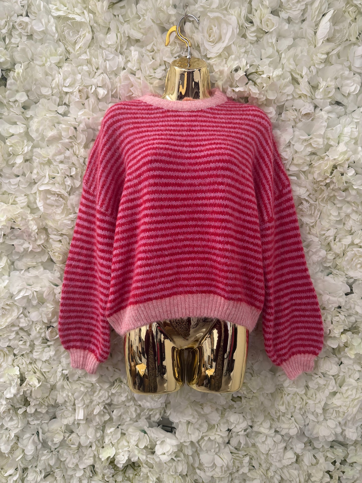 Lovely super comfy pink and red striped jumper Petal