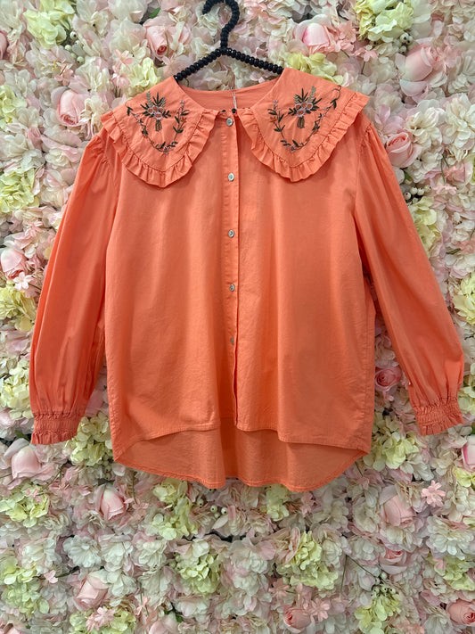 Lovely sailor collar style shirt, Tammy orange