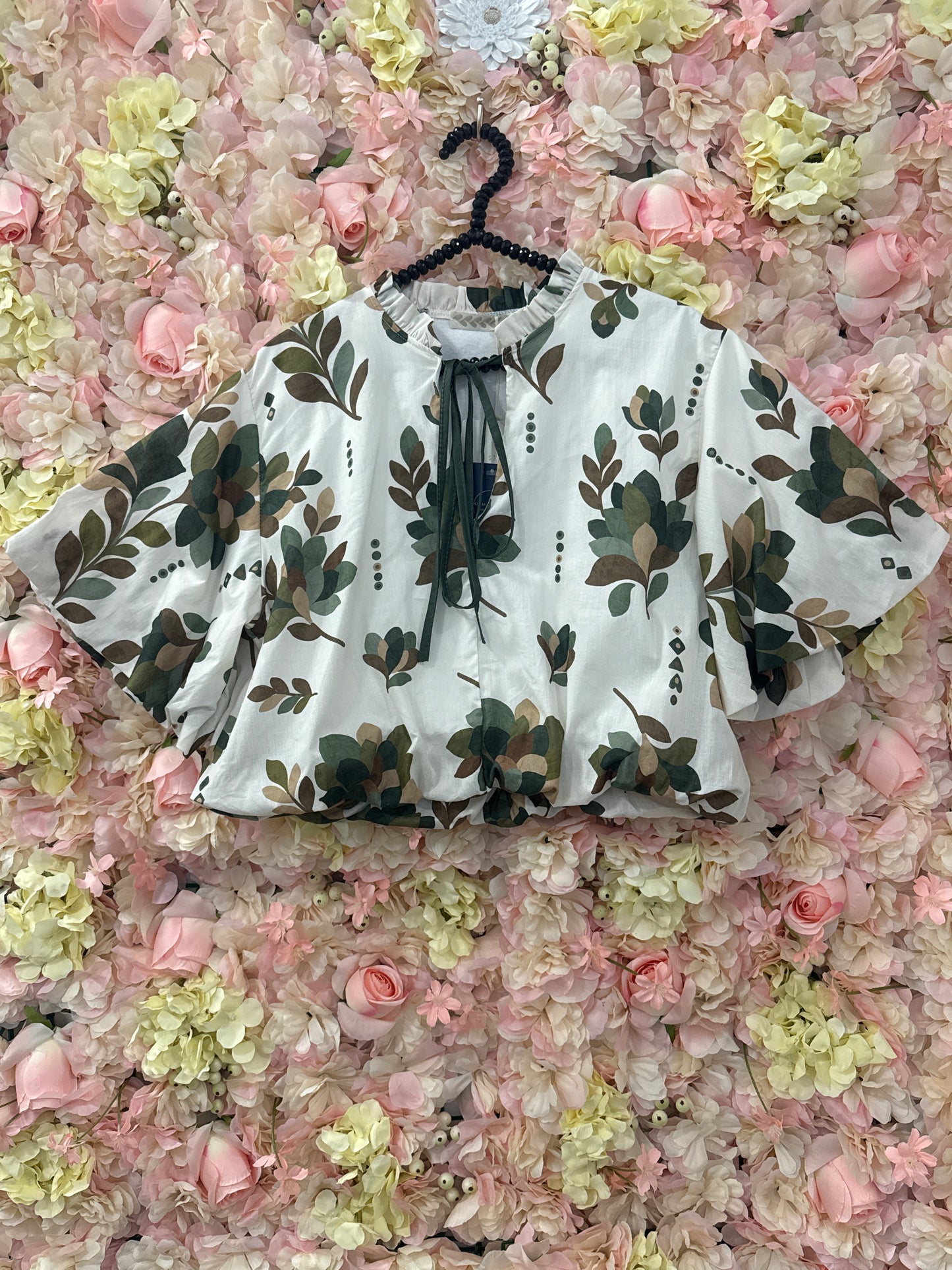 Gorgeous bubbke hem top, Bambi Khaki