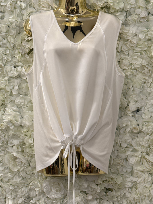 Malissa J collection, white satin front vest , Sable