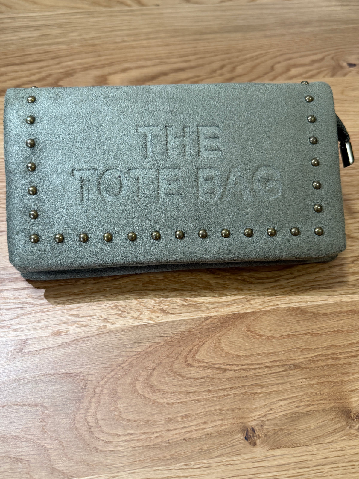 Faux suede tote clutch,