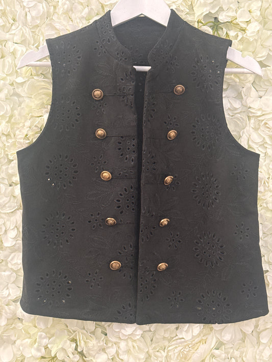 Gorgeous suedette military waistcoat Davina
