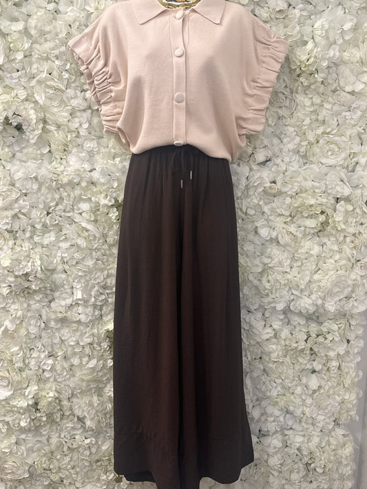 Stunning wide leg trousers, Francesca chocolate