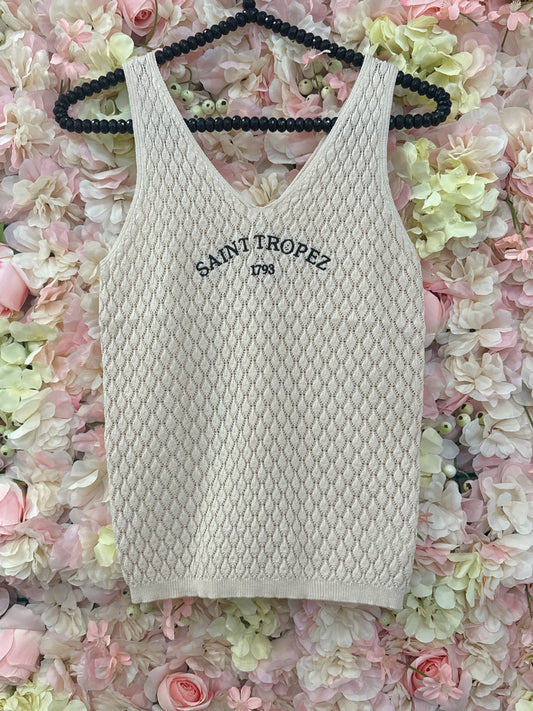 Lovely fine knit vest, Saints cream