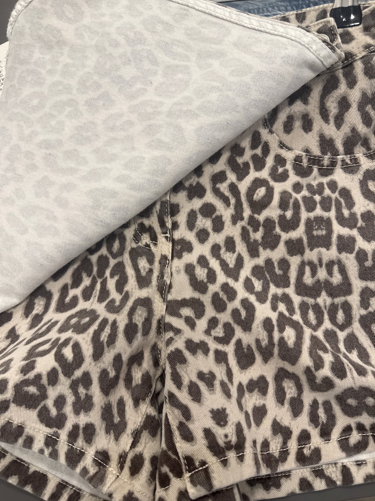 Denim leopard print skort Gia