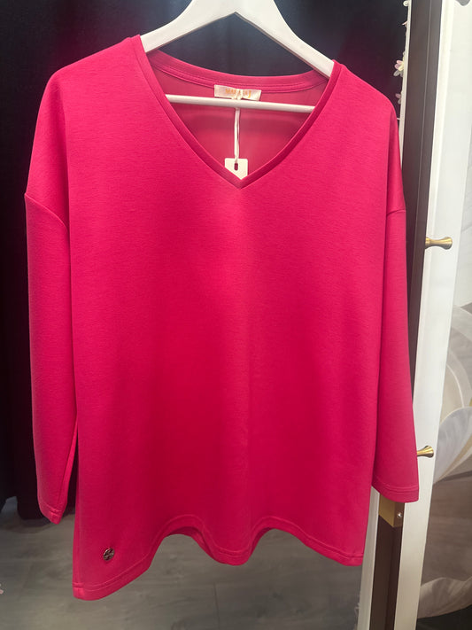 Malissa J collection pink jersey long sleeved top , Josy