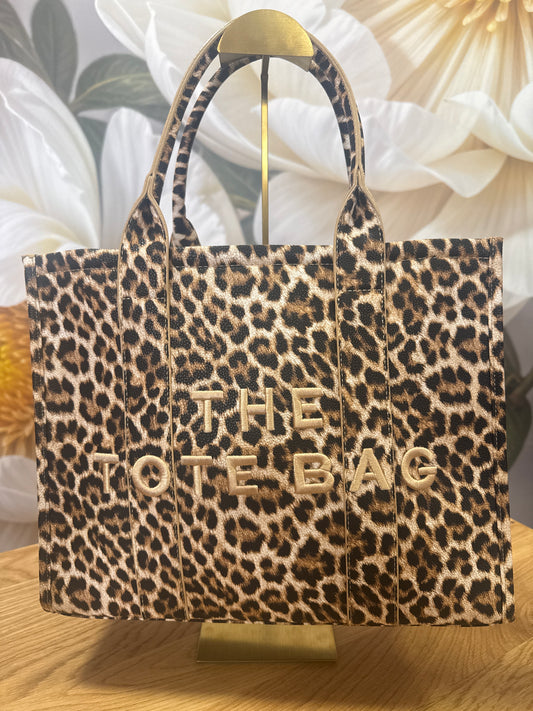 Stunning leopard print tote bag, Pebbles
