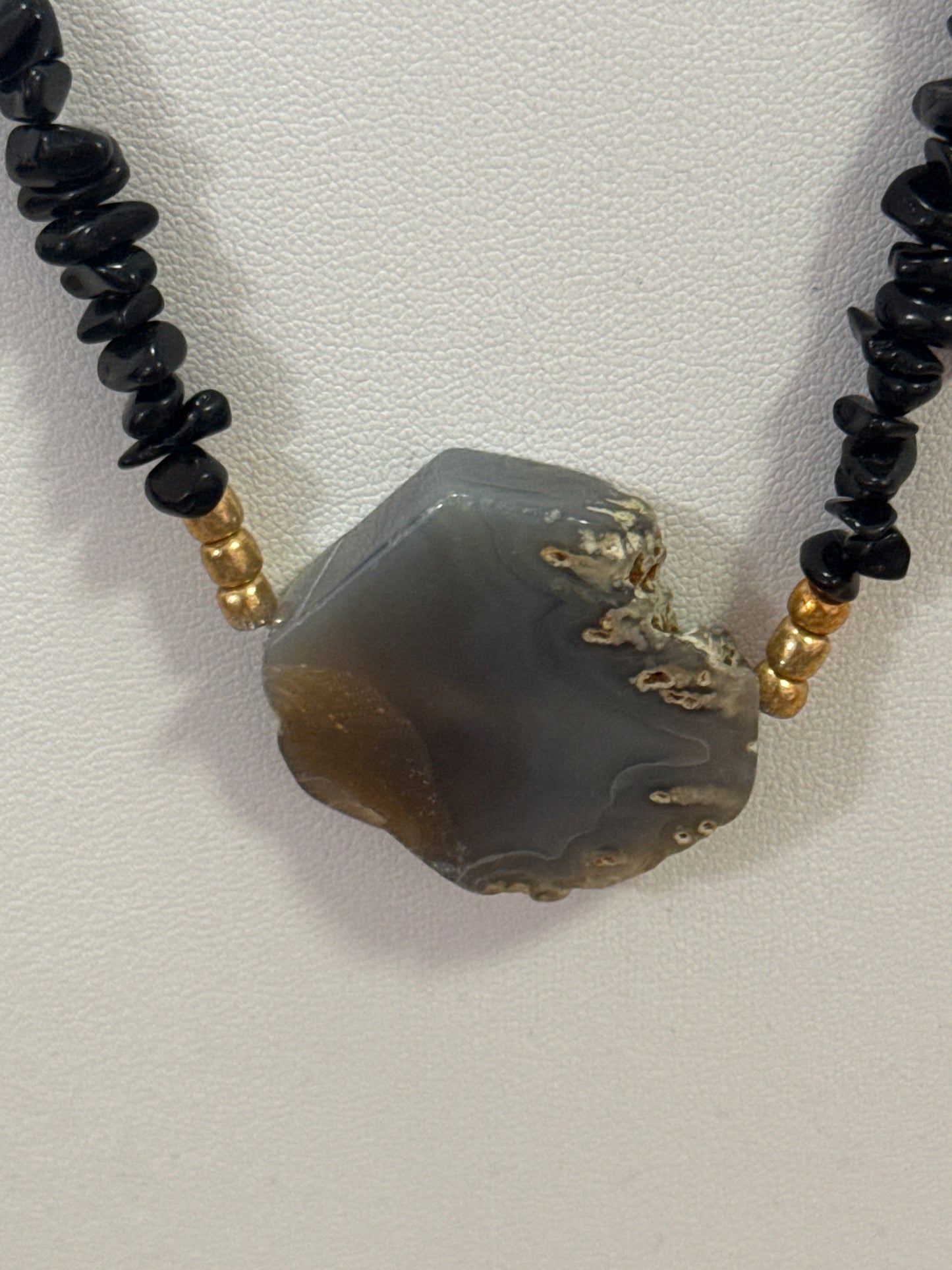 Long black necklace