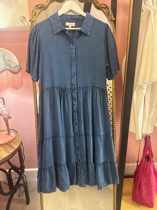 Denim look dress robin