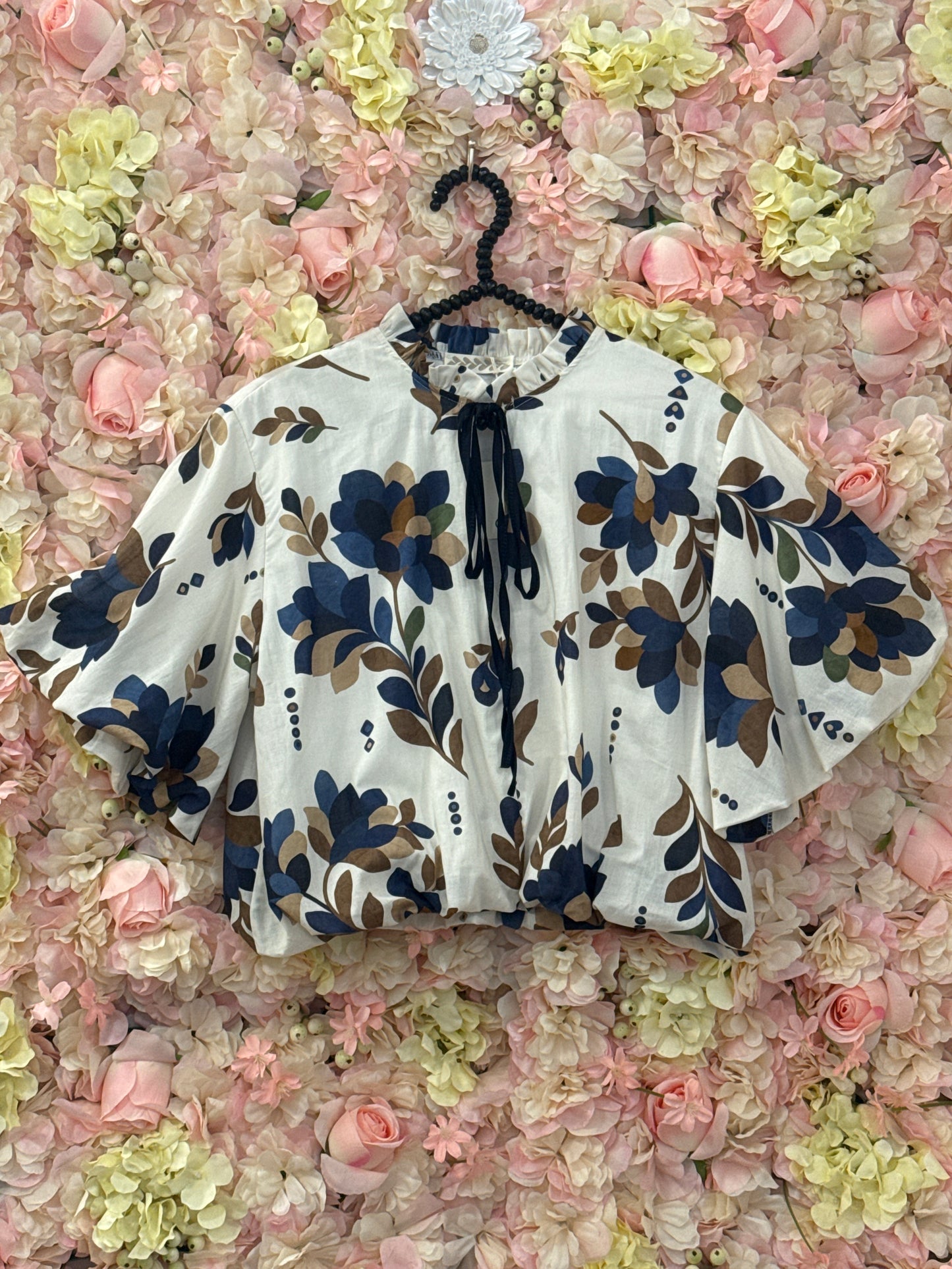 Gorgeous bubble hem top, Bambi blue