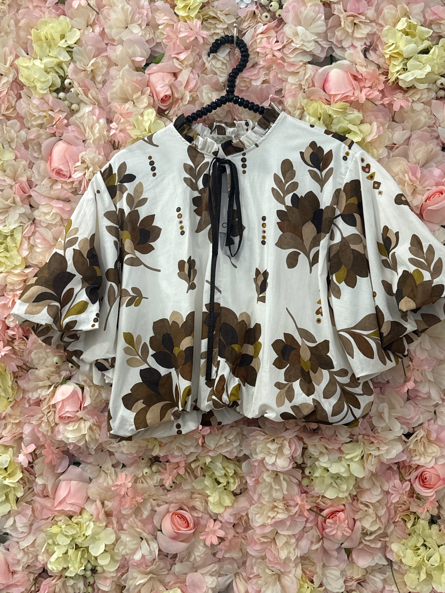 Gorgeous bubble hem top, Bambi brown