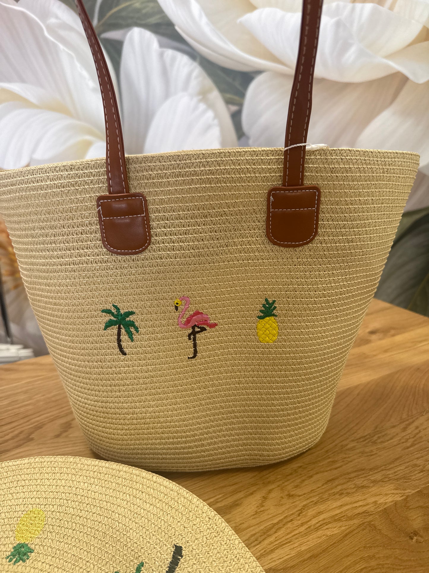 Lovely flamingo hat & bag set, Tropicana