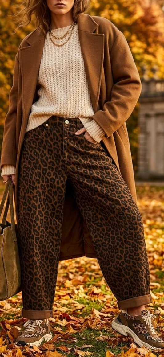 Stunning barrel leopard print jeans, Jive