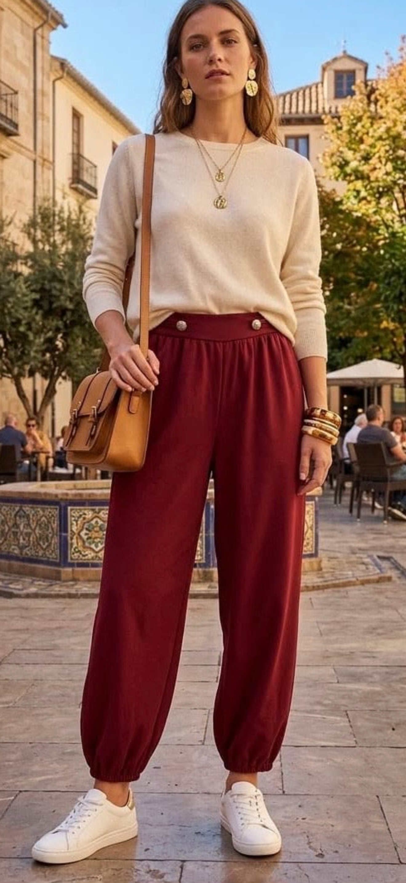 Lovely military style joggers, Arlo wine