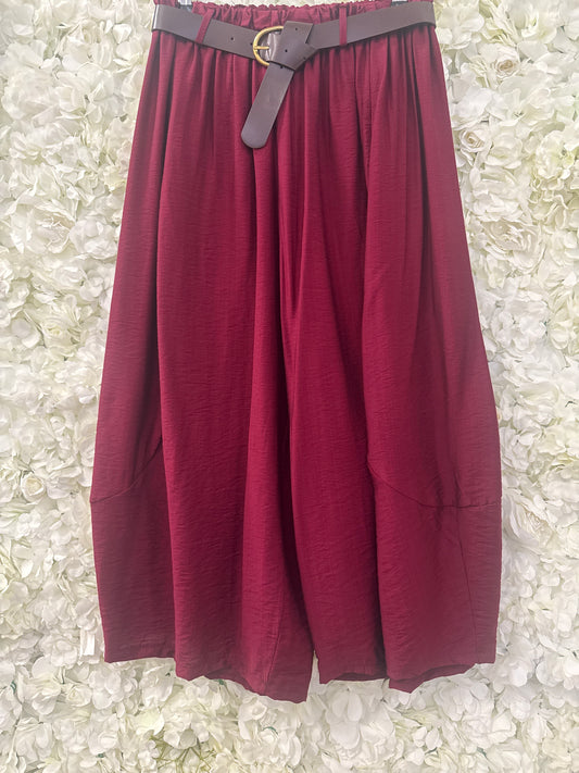 Stunning wide balloon pants, Brix burgundy