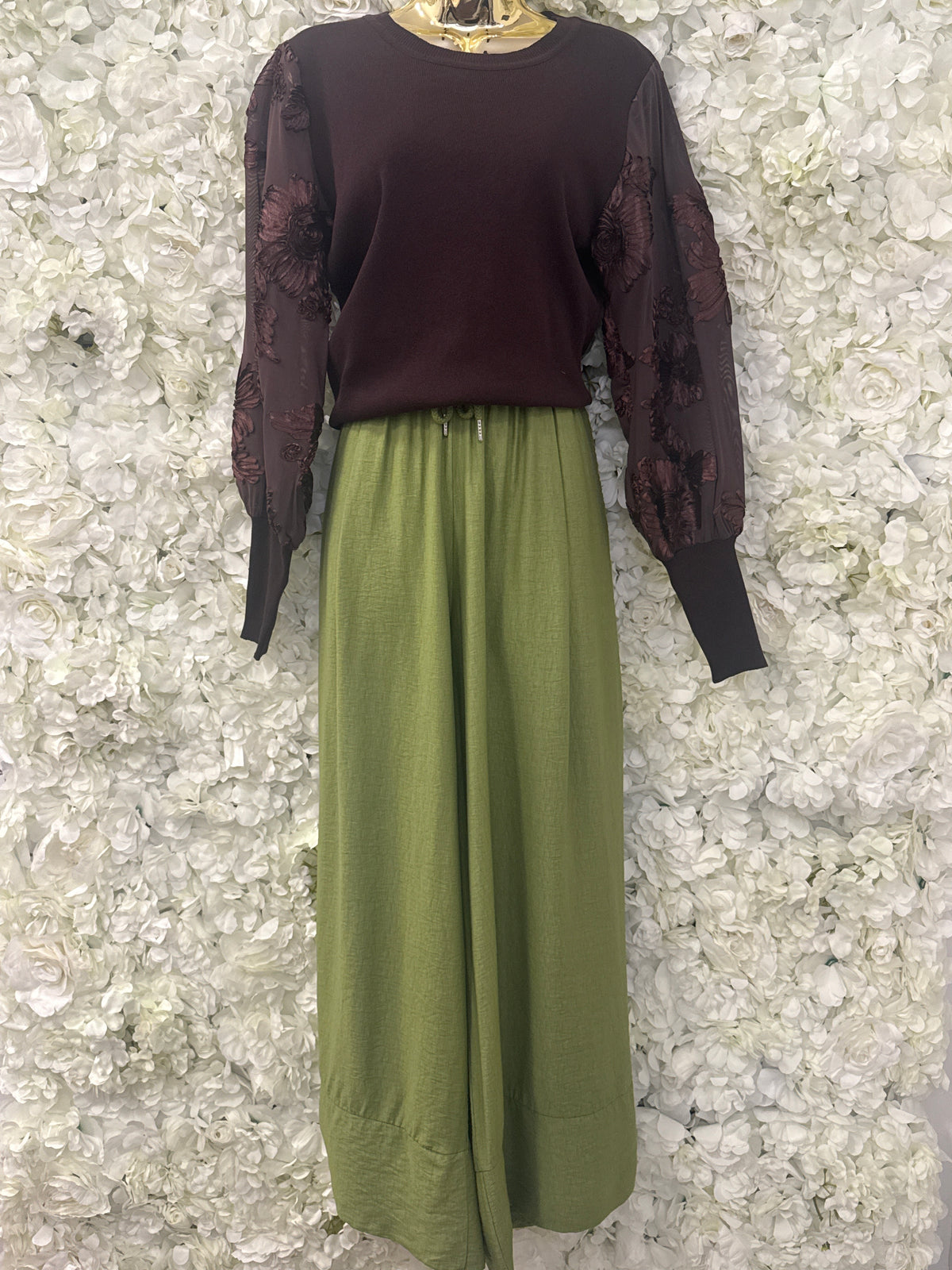 Stunning wide leg trousers, Francesca pistachio