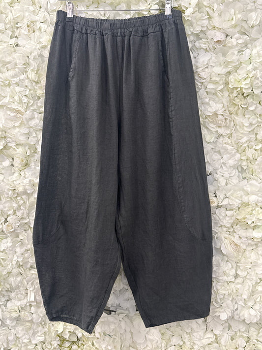 Lovely linen balloon trousers in grey, Tansy