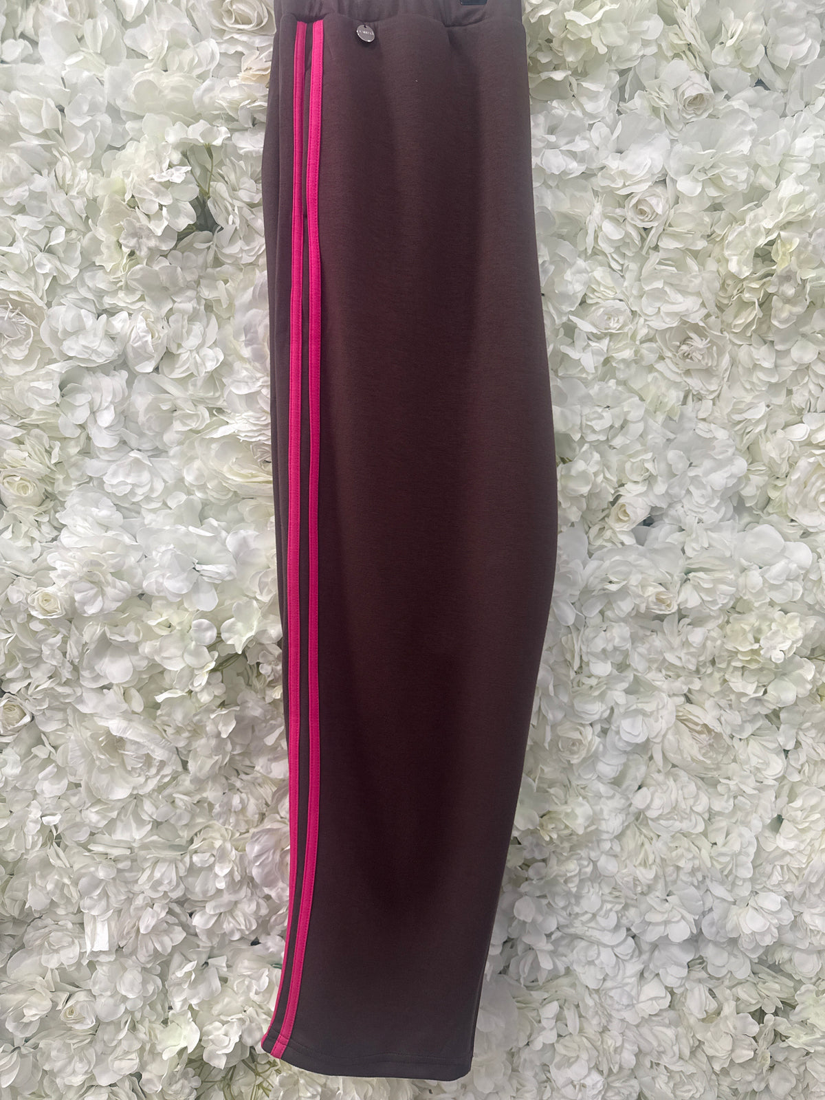 Malissa J collection, jersey chocolate & pink trousers, Cora