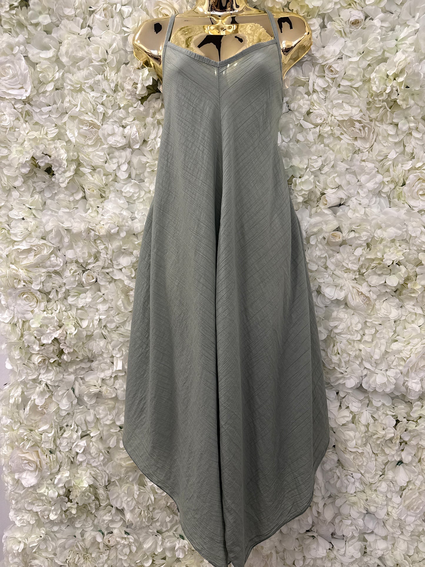 Lovely parachute dress with handkerchief hem, Kelly