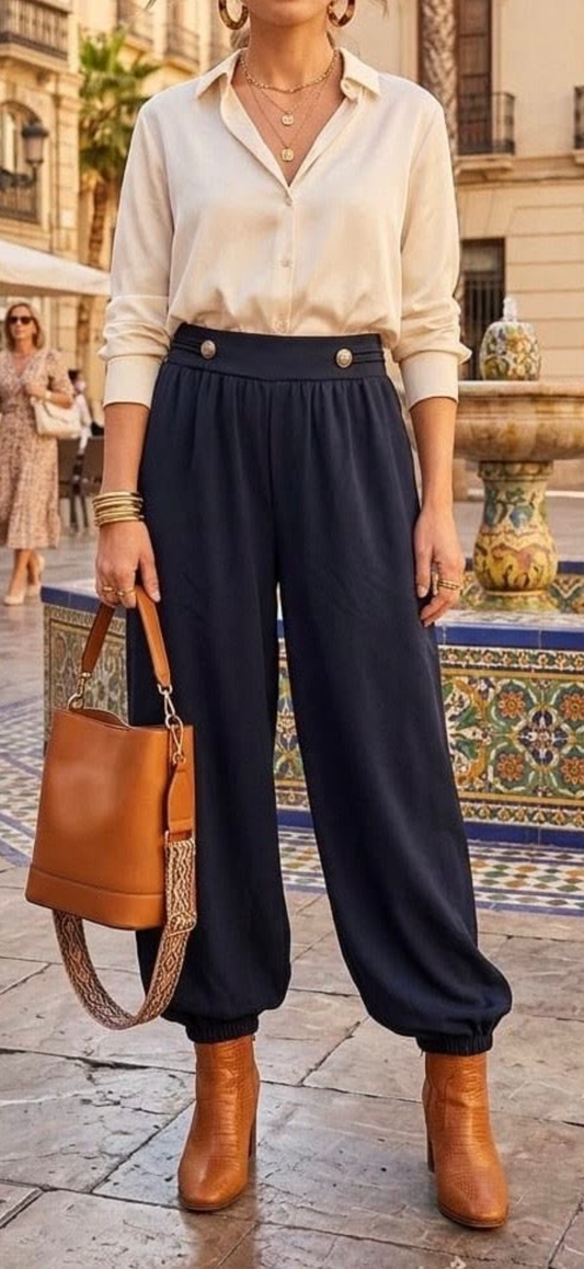 Lovely military style joggers, Arlo navy