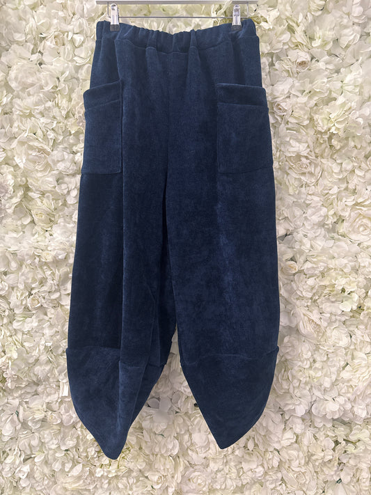 Tulip trousers in chenille, Zena blue