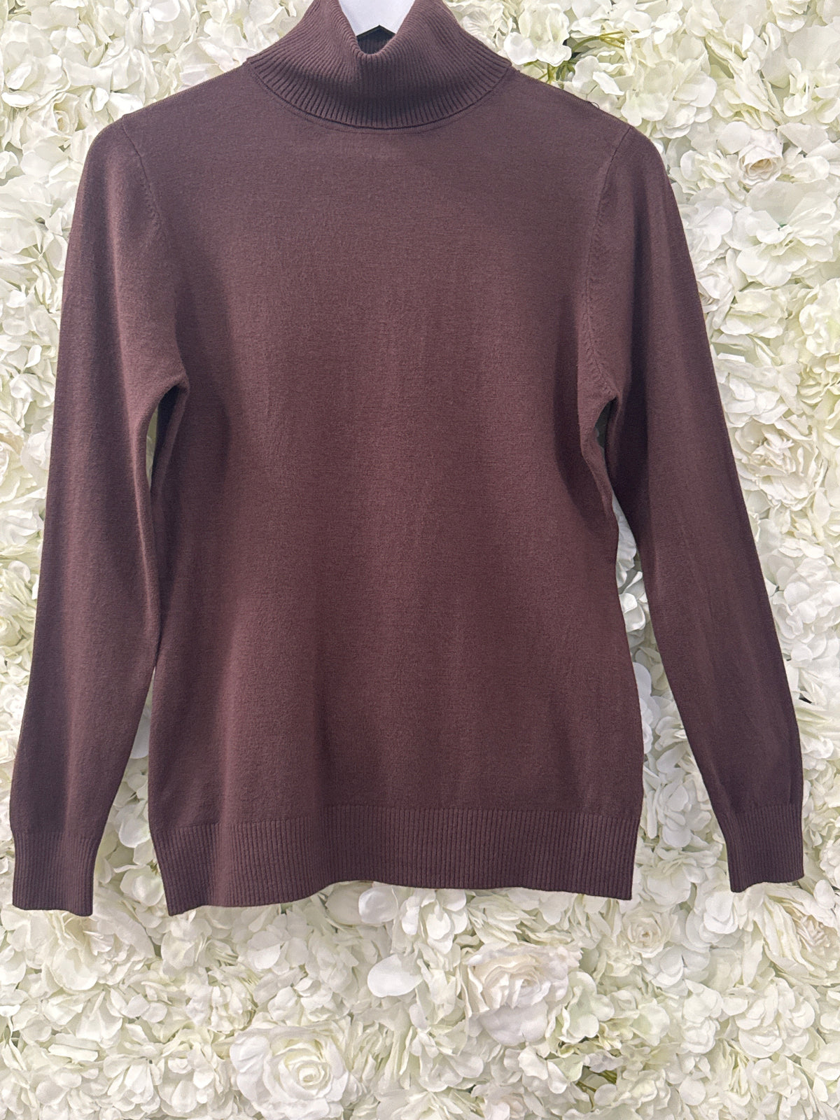 Polo neck jumper in chocolate, Penny