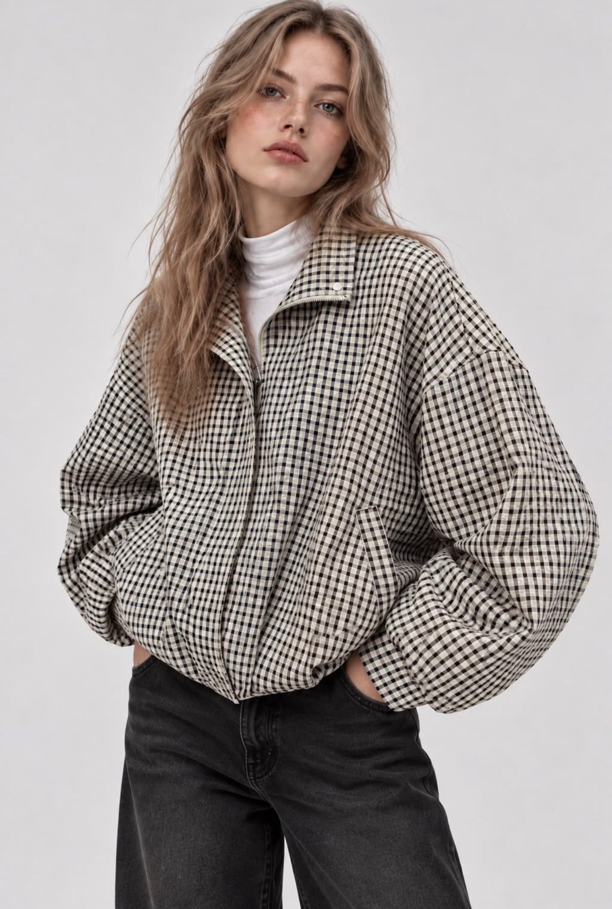 Gorgeous black check jacket, Trudy