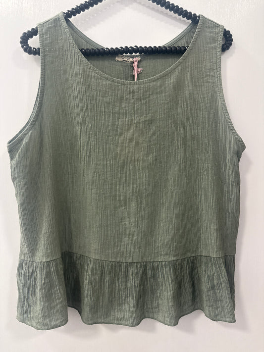 Lovely frill top, Bron khaki