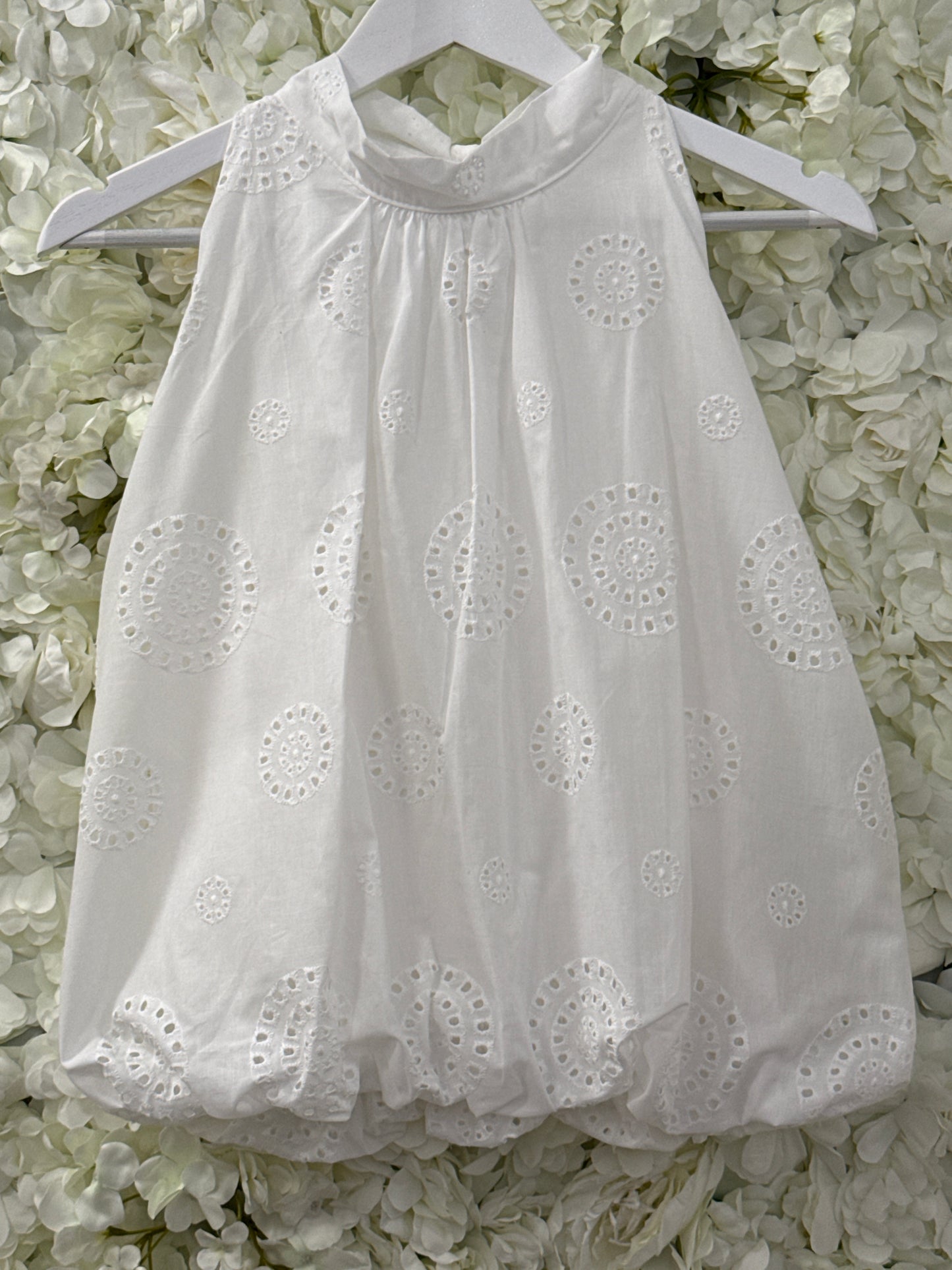 Gorgeous white cotton bubble hem top, Amira