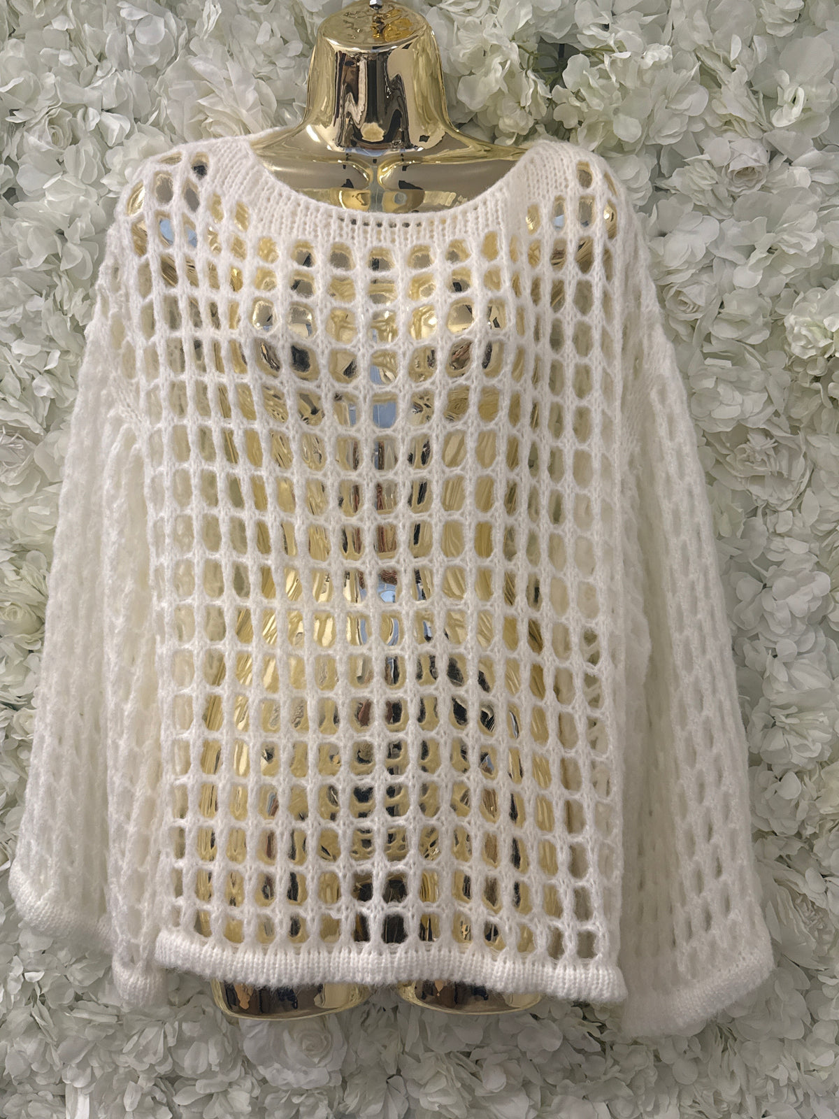 Stunning holey layering top, Alaska white