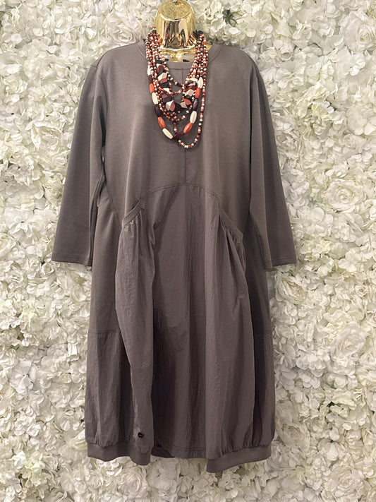 Malissa J collection, balloon/cocoon dress in latte, Willow