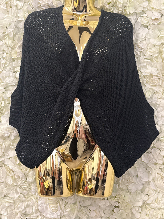 Front knot jumper, Eve black