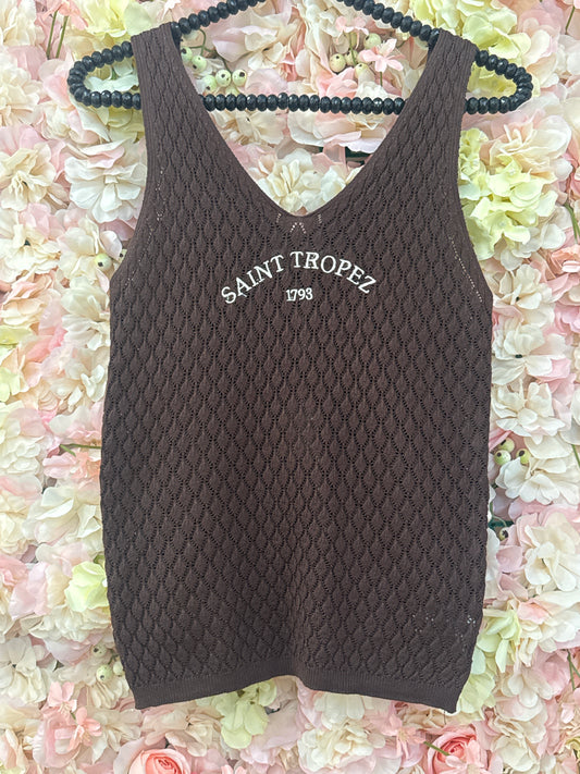 Lovely fine knit vest, Saints chocolate