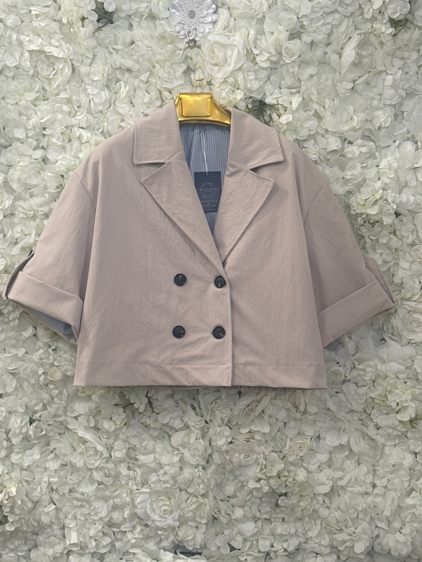 Stunning cropped jacket, Lark beige