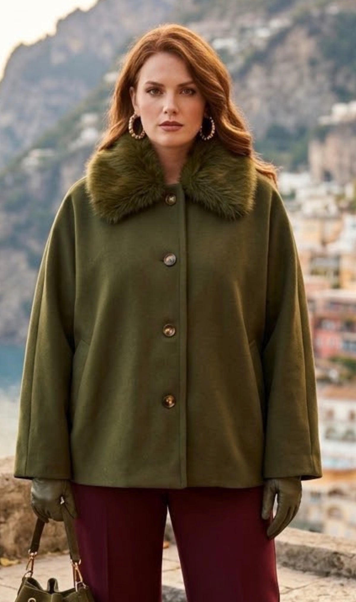Lovely jacket with faux fur collar, Lopez