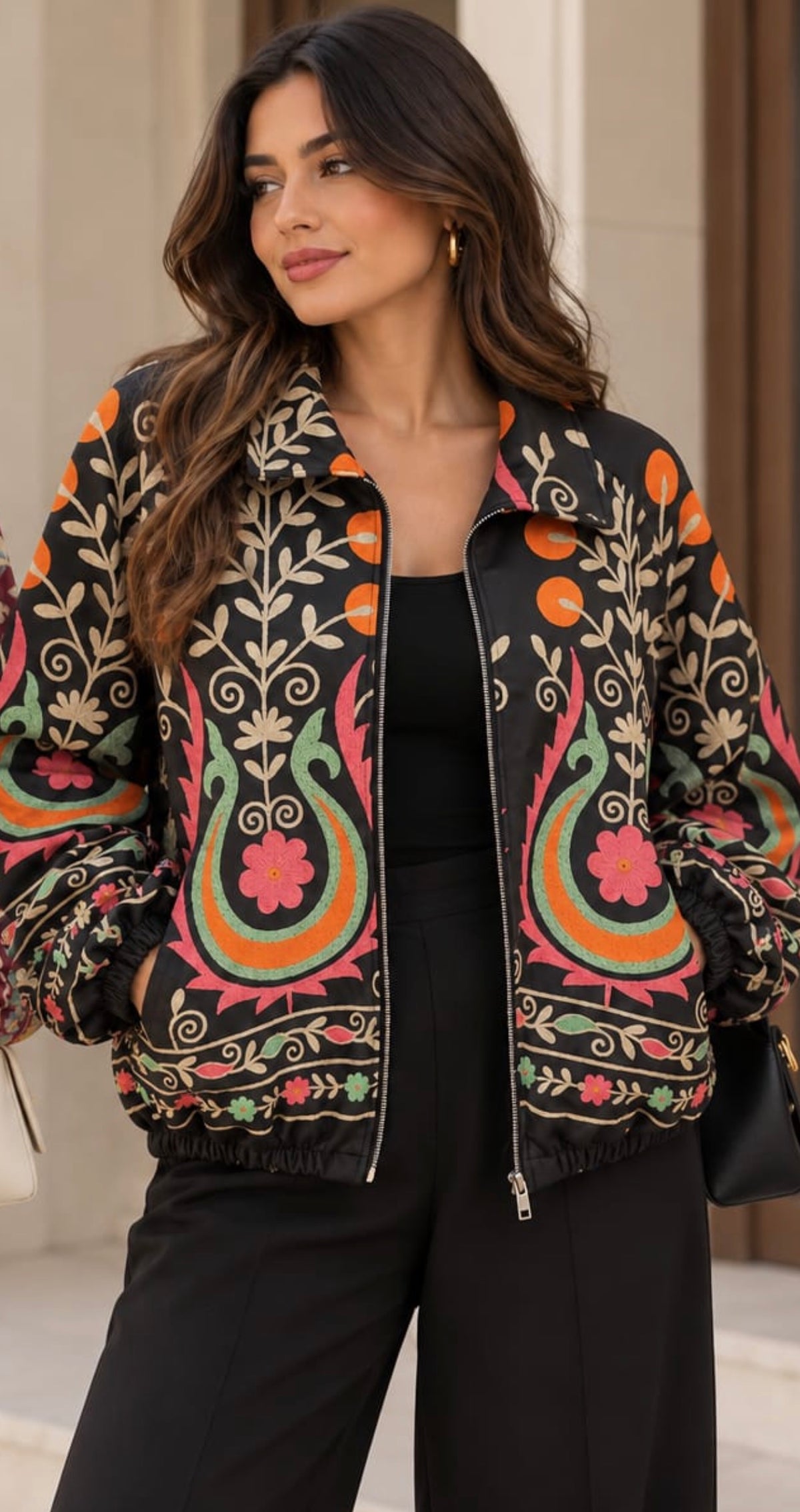 Beautiful patterned bomber jacket Cleo