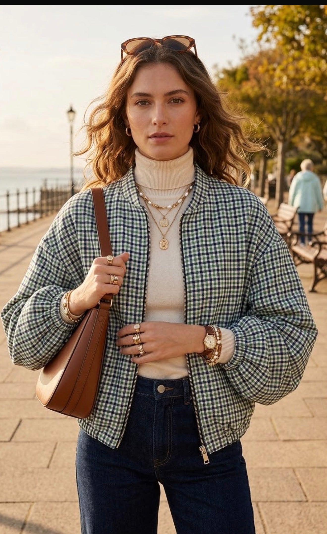 Stunning checked bomber jacket, Sam