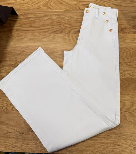White wide leg jeans, Minda
